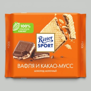 Шоколад молочный Ritter Sport Вафля и Какао-Мусс 100гр