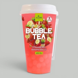 Напиток Aziano Bubble Tea Клубника-банан 0,45л
