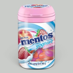 Жев.конфеты Mentos Йогурт Персик, Клубника 90гр