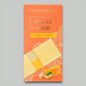 Шоколад белый Angel Hair Апельсин-кешью 150гр