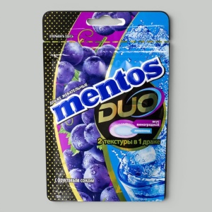 Жев.конфеты Mentos DUO Виноград и Содовая 45гр