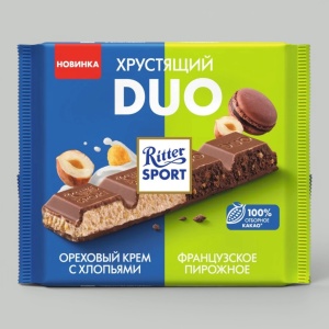 Шоколад молочный Ritter Sport Крем с хлопьями-французское пирожное 218гр